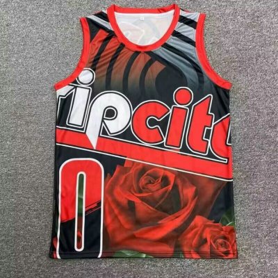 0 Lillard ripciy Hip hop basketball jersey